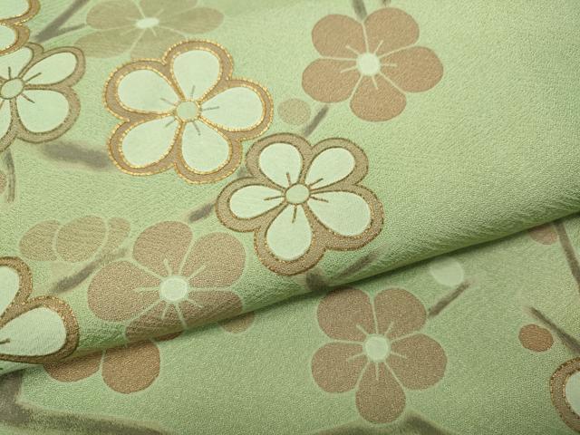 平和屋着物●訪問着　駒刺繍　枝花文　金彩　正絹　逸品　未使用　CABJ6567ut