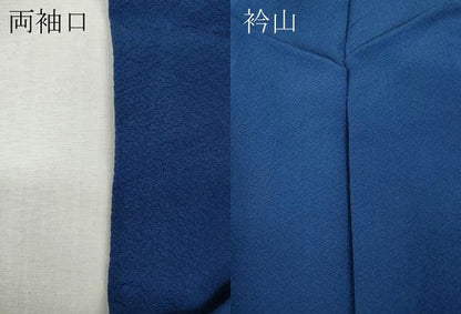 平和屋着物●上質な色無地　青藍色　正絹　逸品　CABJ6569ut