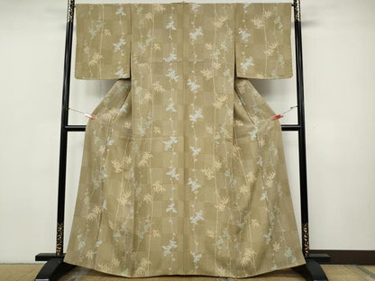 平和屋着物●上質な小紋　笹花文　正絹　逸品　CABJ6573ut