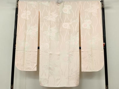 平和屋着物●振袖用長襦袢 袷 立涌舞花地紋 暈し染め 正絹 逸品 CABJ6580ut