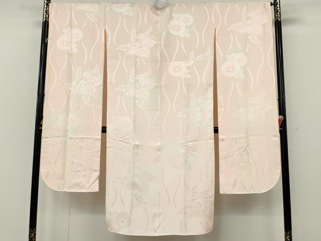 平和屋着物●振袖用長襦袢 袷 立涌舞花地紋 暈し染め 正絹 逸品 CABJ6580ut