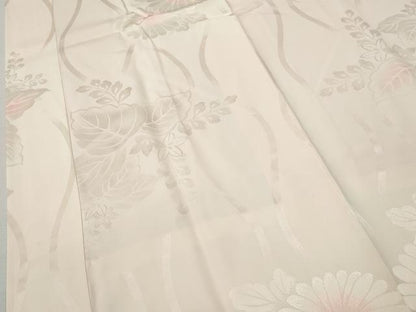 平和屋着物●振袖用長襦袢 袷 立涌舞花地紋 暈し染め 正絹 逸品 CABJ6580ut