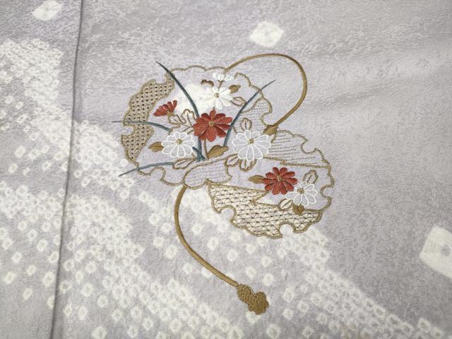平和屋着物●中国三大刺繍　スワトウ刺繍　訪問着　絞り　刺繍　雪輪花文　金彩　三越扱い　正絹　逸品　CABJ6581ut