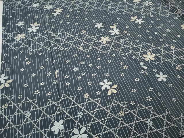 平和屋着物▼上質な小紋　舞花文　正絹　逸品　CABJ6582ut