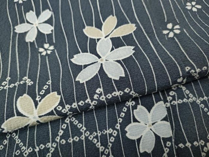 平和屋着物▼上質な小紋　舞花文　正絹　逸品　CABJ6582ut