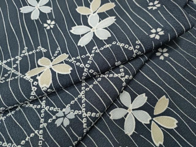 平和屋着物▼上質な小紋　舞花文　正絹　逸品　CABJ6582ut