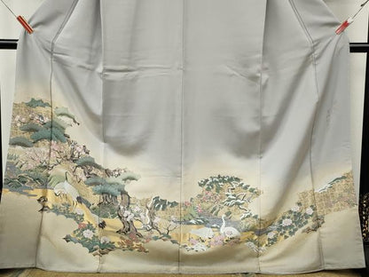 平和屋着物●豪華色留袖　寿光織　吉祥伝承図　金糸　さが美扱い　正絹　逸品　CABJ6583ut