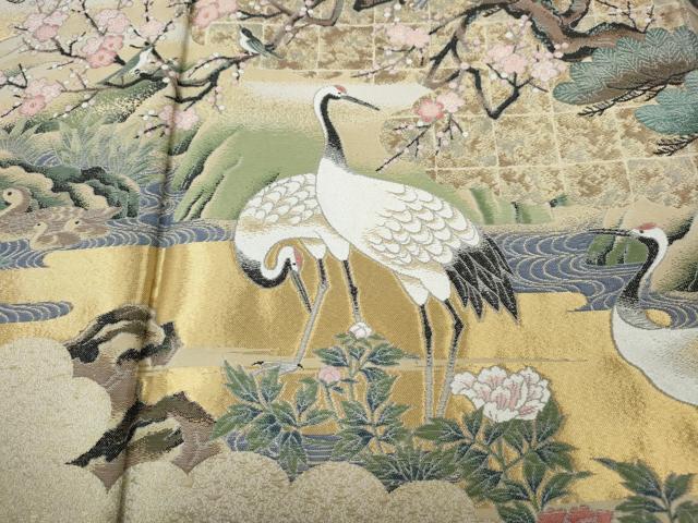 平和屋着物●豪華色留袖　寿光織　吉祥伝承図　金糸　さが美扱い　正絹　逸品　CABJ6583ut