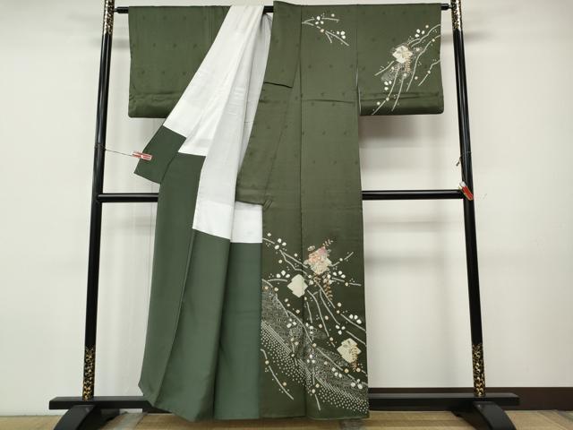 平和屋着物●中国三大刺繍　スワトウ刺繍　訪問着　辻が花　絞り　銀彩　正絹　逸品　CABJ6585ut