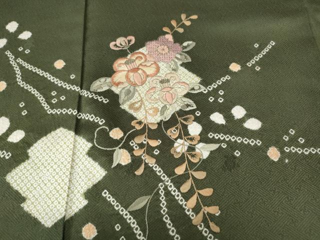 平和屋着物●中国三大刺繍　スワトウ刺繍　訪問着　辻が花　絞り　銀彩　正絹　逸品　CABJ6585ut