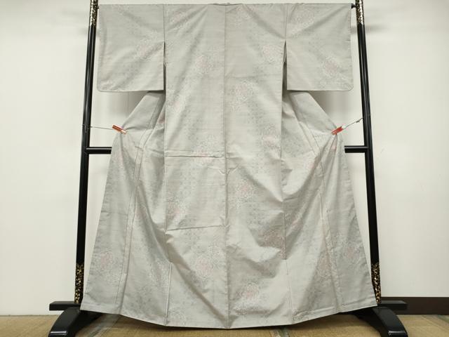 平和屋着物●本場大島紬　白大島　吉祥花文　正絹　逸品　CABJ6595ut