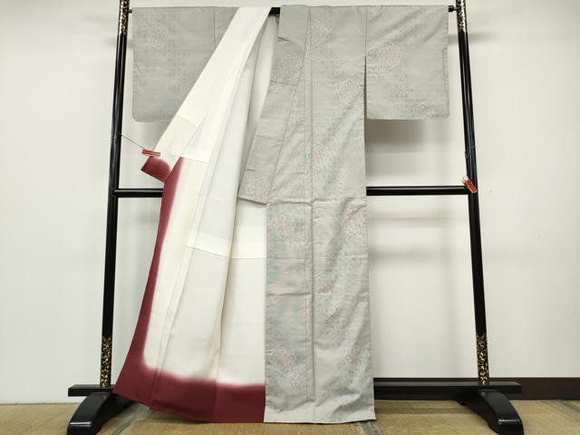 平和屋着物●本場大島紬　白大島　吉祥花文　正絹　逸品　CABJ6595ut
