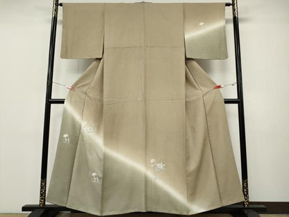 平和屋着物●訪問着　総刺繍　枝花文　暈し染め　正絹　逸品　CABJ6597ut
