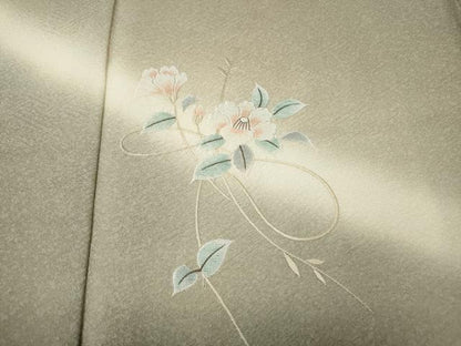平和屋着物●訪問着　総刺繍　枝花文　暈し染め　正絹　逸品　CABJ6597ut