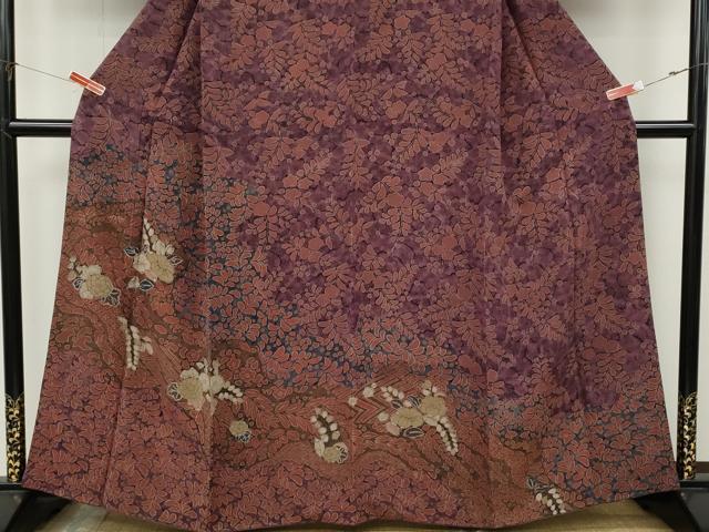 平和屋着物●訪問着　辻が花　鬼しぼ縮緬　正絹　逸品　CABJ6601ut