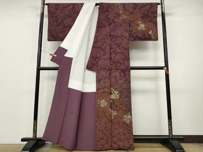平和屋着物●訪問着　辻が花　鬼しぼ縮緬　正絹　逸品　CABJ6601ut