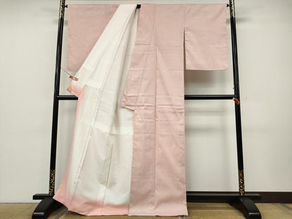 平和屋着物●本場結城紬　重要無形文化財　色無地　虹色　正絹　逸品　CABJ6602ut