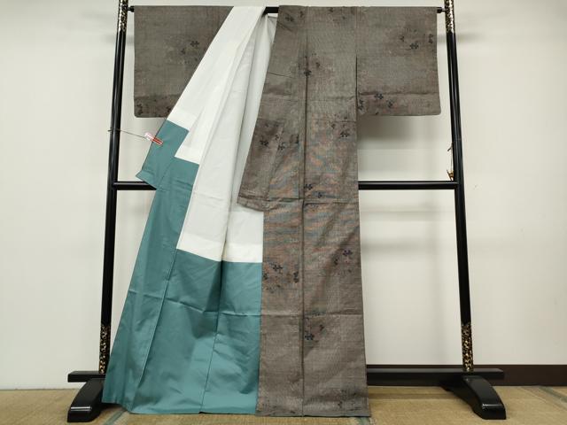 平和屋着物●本場大島紬　9マルキ　流水南天文　正絹　逸品　CABJ6609ut