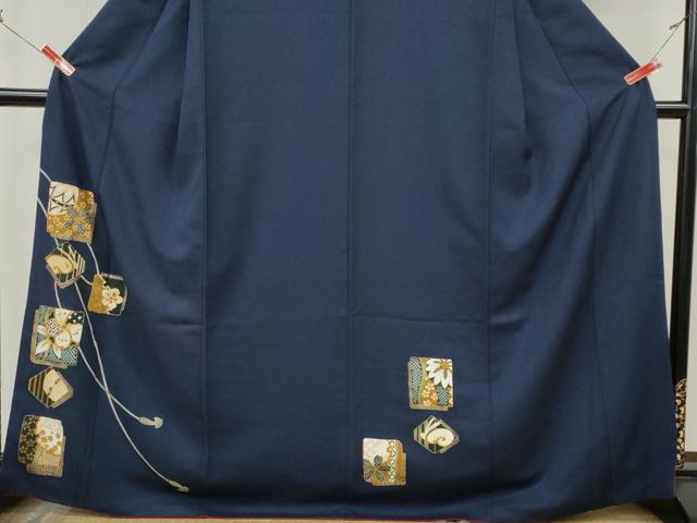 平和屋着物●訪問着　駒刺繍　破れ色紙重ね鞠花文　金彩　正絹　逸品　CABJ6615ut