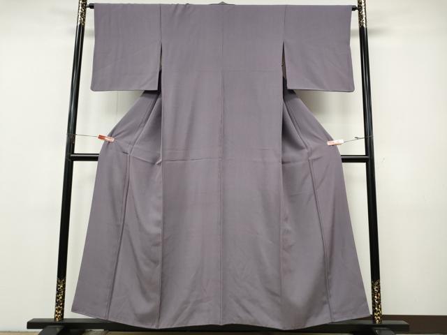 平和屋着物●江戸小紋　万筋　古代紫色×薄鼠色　正絹　逸品　CABJ6617ut
