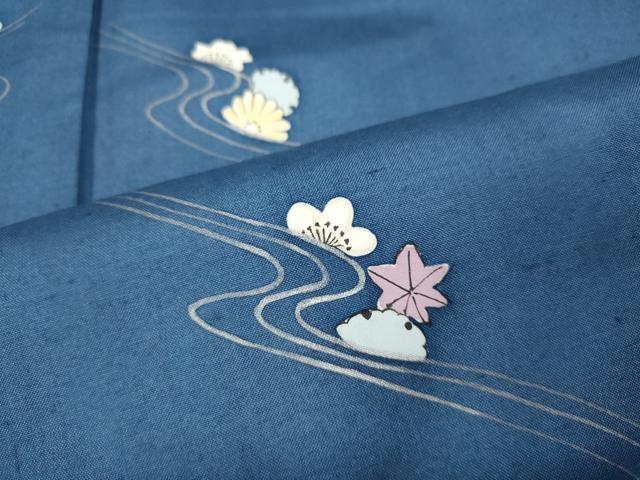 平和屋着物●訪問着　本場大島紬　流水雪輪花文　正絹　逸品　CABJ6619ut