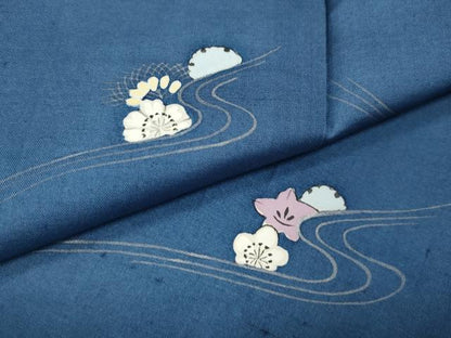 平和屋着物●訪問着　本場大島紬　流水雪輪花文　正絹　逸品　CABJ6619ut