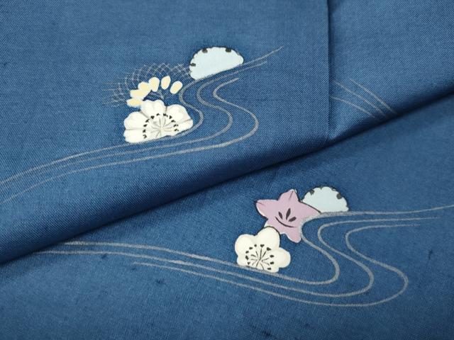 平和屋着物●訪問着　本場大島紬　流水雪輪花文　正絹　逸品　CABJ6619ut