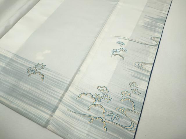 平和屋着物●訪問着　本場大島紬　流水雪輪花文　正絹　逸品　CABJ6619ut