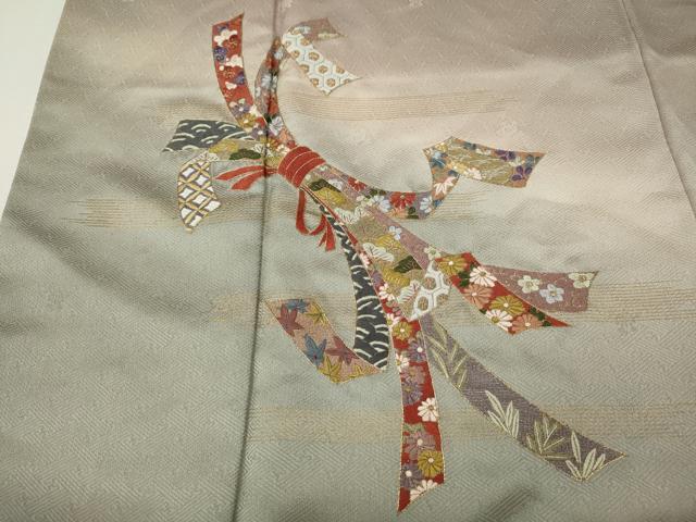 平和屋着物●訪問着　刺繍　束ね熨斗扇面花文　暈し染め　金彩　正絹　逸品　CABJ6621ut
