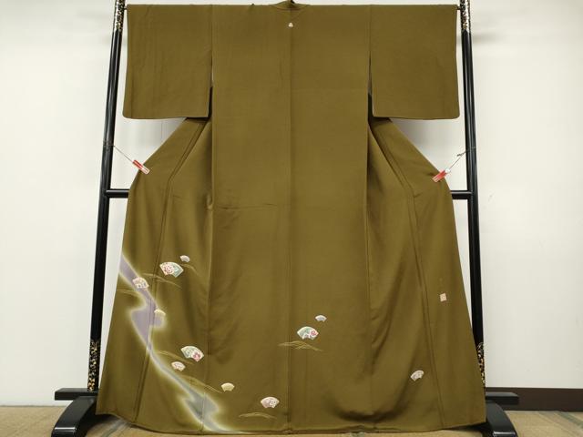 平和屋着物●豪華色留袖　作家物　駒刺繍　地紙花文　暈し染め　金彩　正絹　逸品　CABJ6623ut