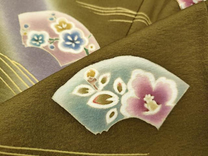 平和屋着物●豪華色留袖　作家物　駒刺繍　地紙花文　暈し染め　金彩　正絹　逸品　CABJ6623ut