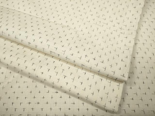 平和屋着物●上質な紬　十字絣　正絹　逸品　CABJ6624ut