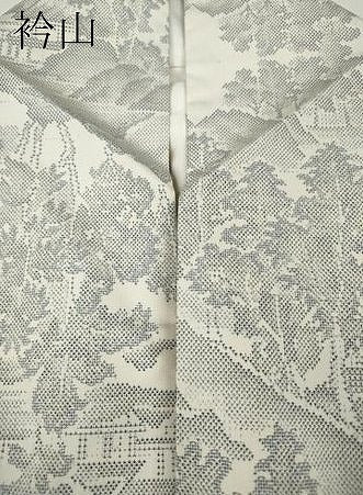 平和屋着物●本場大島紬　白大島　9マルキ　遠山風景草木文　正絹　逸品　CABJ6628ut