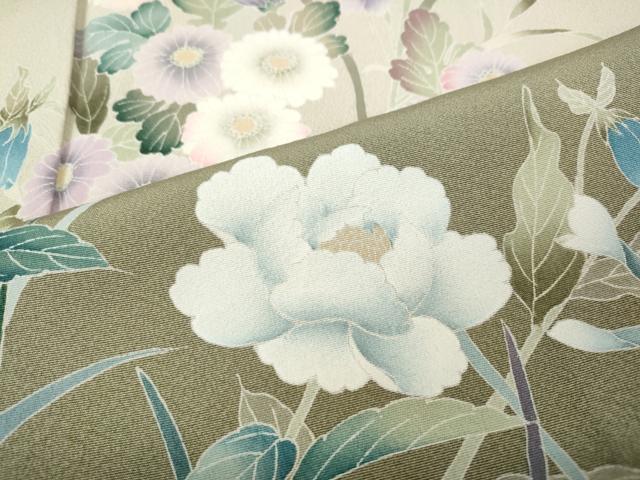 平和屋着物●訪問着　友禅　作家物　枝花文　暈し染め　正絹　逸品　CABJ6631ut