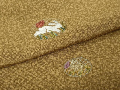 平和屋着物●上質な小紋　総刺繍　跳兎　金銀糸　正絹　逸品　CABJ6633ut