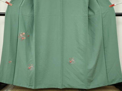 平和屋着物●中国三大刺繍　スワトウ刺繍　総刺繍　訪問着　草花丸文　金糸　正絹　逸品　CABJ6634ut