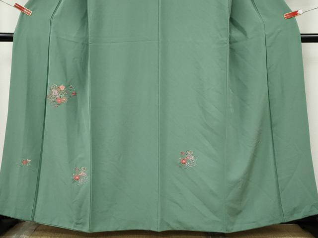 平和屋着物●中国三大刺繍　スワトウ刺繍　総刺繍　訪問着　草花丸文　金糸　正絹　逸品　CABJ6634ut