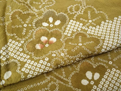 平和屋着物●訪問着　絞り　雲重ね枝梅文　金彩　正絹　逸品　CABJ6636ut