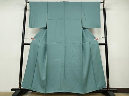 平和屋着物●上質な色無地　水浅葱色　正絹　逸品　CABJ6651ut