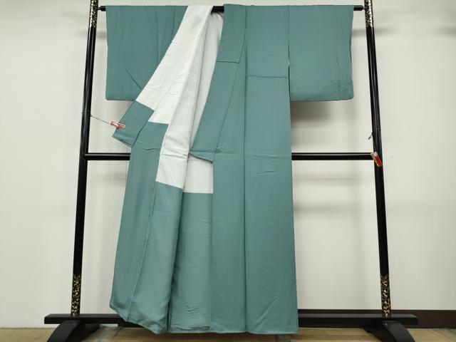 平和屋着物●上質な色無地　水浅葱色　正絹　逸品　CABJ6651ut