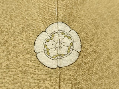 平和屋着物●上質な色無地　紋意匠　飴色　正絹　逸品　CABJ6652ut