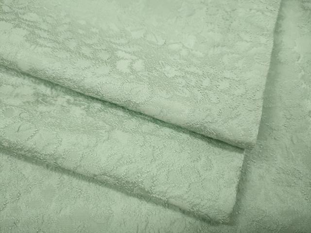 平和屋着物●上質な色無地　辻が花地紋　白緑色　さが美扱い　正絹　逸品　CABJ6653ut