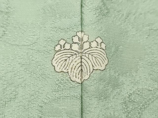 平和屋着物●上質な色無地　辻が花地紋　白緑色　さが美扱い　正絹　逸品　CABJ6653ut