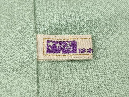 平和屋着物●上質な色無地　辻が花地紋　白緑色　さが美扱い　正絹　逸品　CABJ6653ut