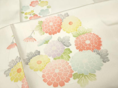 平和屋着物●長襦袢　袷　作家物　吉祥花丸文　正絹　逸品　CABJ6655ut