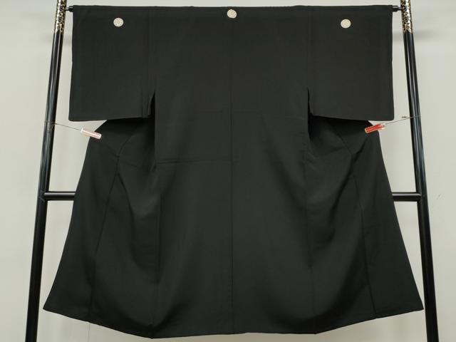 平和屋着物●男性　黒紋付　正絹　逸品　CABJ6656ut