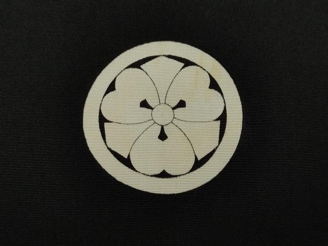 平和屋着物●男性　黒紋付　正絹　逸品　CABJ6656ut