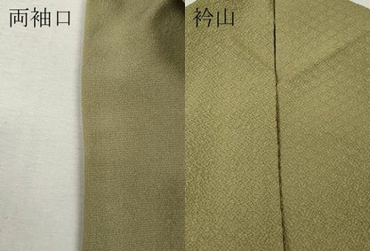 平和屋着物●上質な色無地　蜀江地紋　利休茶色　正絹　逸品　CABJ6661ut