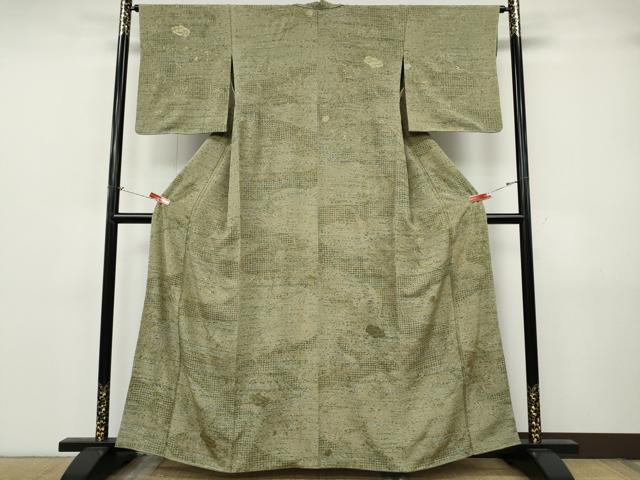 平和屋着物●中国三大刺繍　スワトウ刺繍　総刺繍　小紋　流水草花文　正絹　逸品　CABJ6676ut