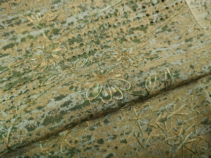 平和屋着物●中国三大刺繍　スワトウ刺繍　総刺繍　小紋　流水草花文　正絹　逸品　CABJ6676ut
